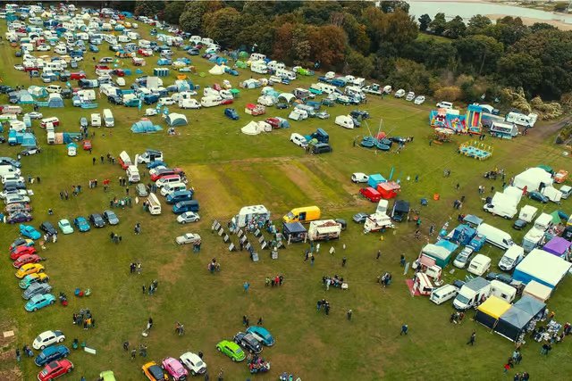 Aerial view of Doncaster VW Festival trader area